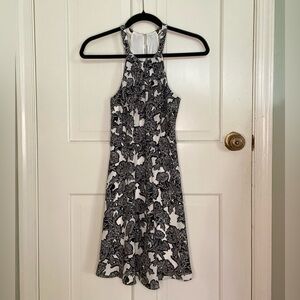 Express Black & White Floral Halter Dress - Size 0